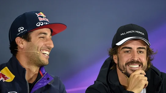 Ricciardo y Alonso, en rueda de prensa Ricciardo y Alonso, en rueda de prensa