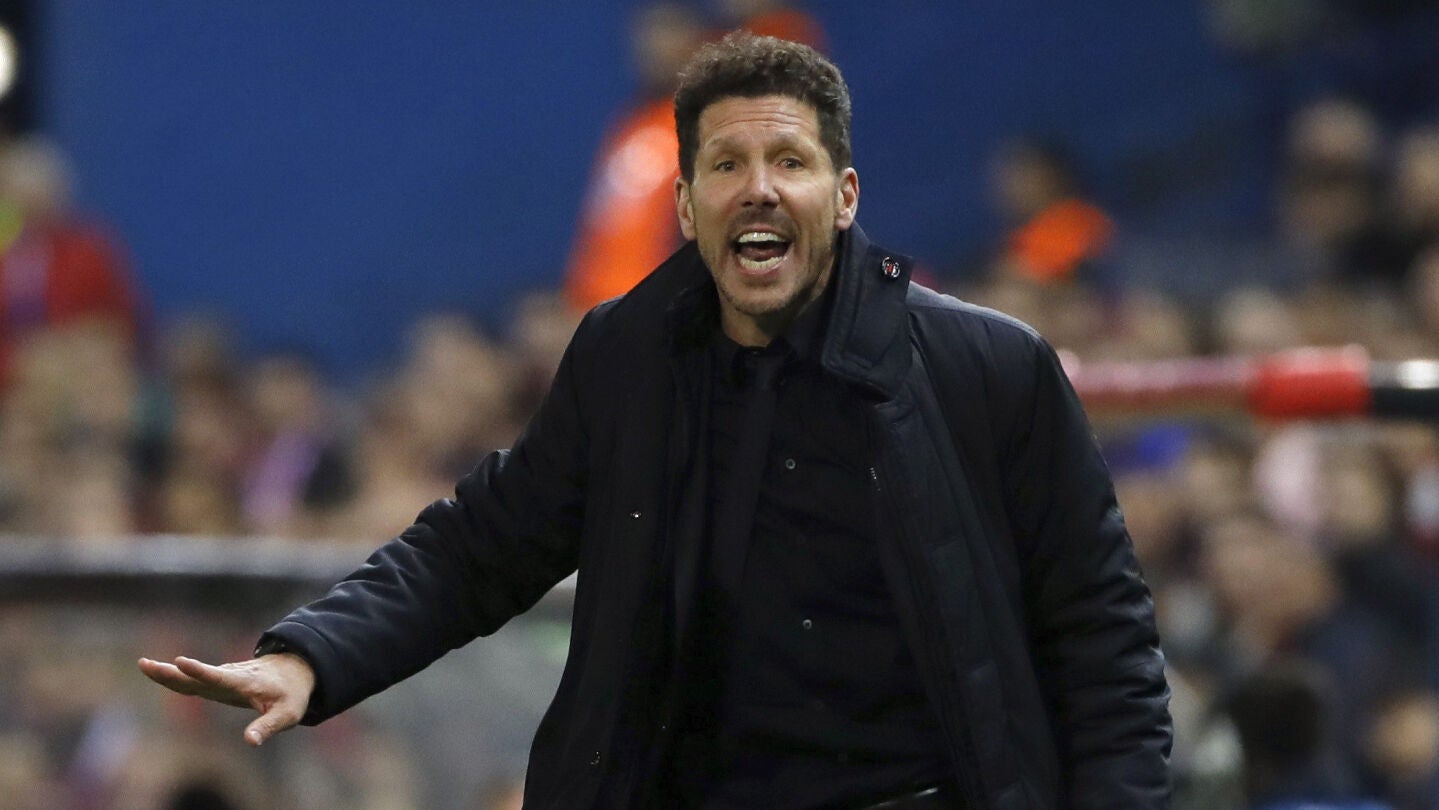 Simeone durante el partido de Champions
