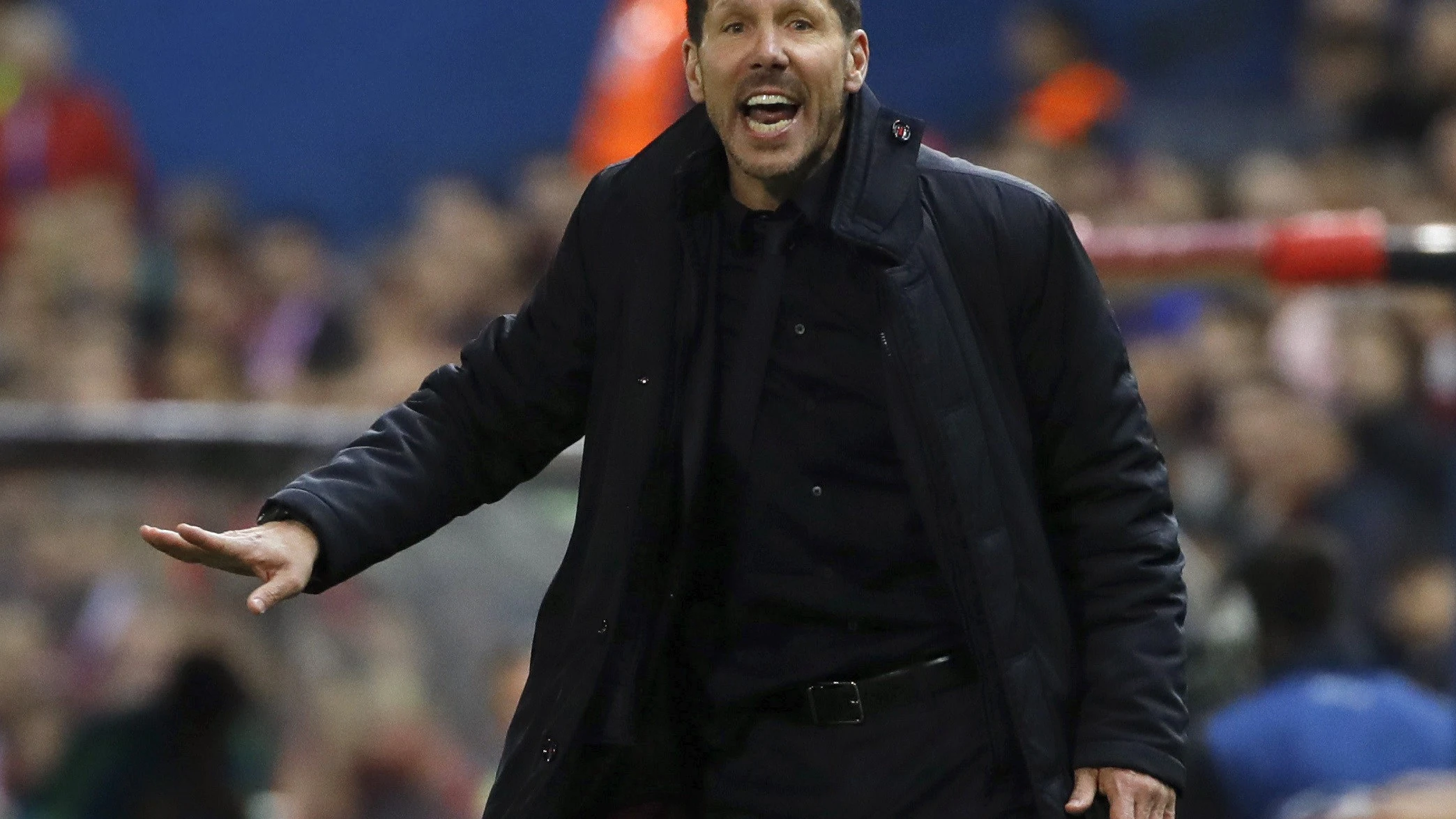 Simeone durante el partido de Champions