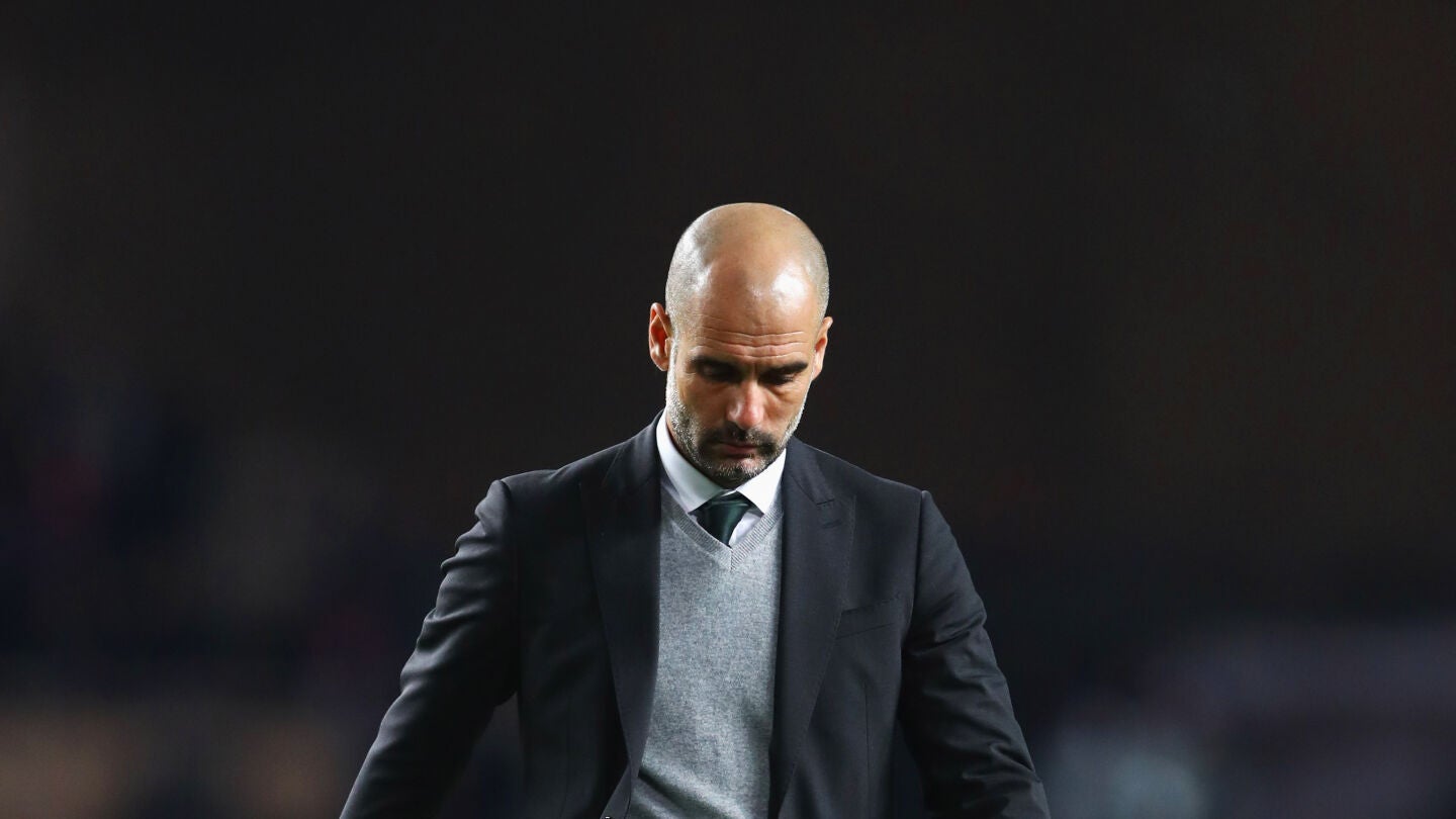 Pep Guardiola, durante el M&oacute;naco-City