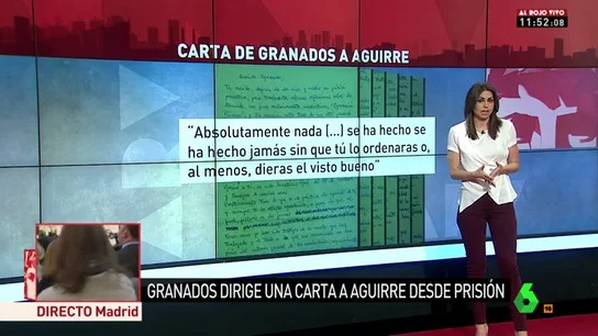 Frame 74.363406 de: La carta de Francisco Granados que señala a Esperanza Aguirre: "Todo lo que sé de política lo aprendí de ti" Frame 74.363406 de: La carta de Francisco Granados que señala a Esperanza Aguirre: "Todo lo que sé de política lo aprendí de ti"