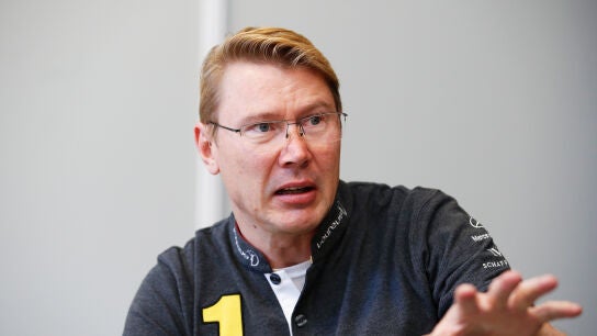 Mika Hakkinen, durante una entrevista