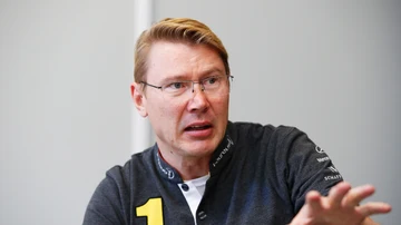 Mika Hakkinen, durante una entrevista