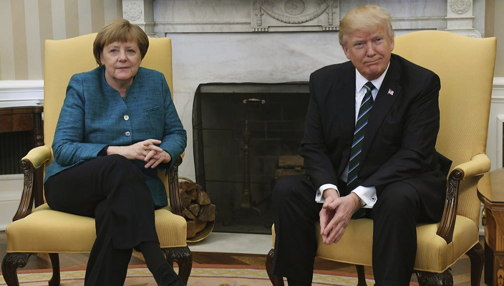 Angela Merkel y Donald Trump en la Casa Blanca