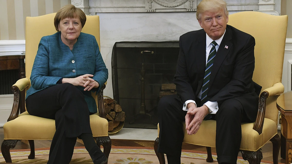 Angela Merkel y Donald Trump en la Casa Blanca