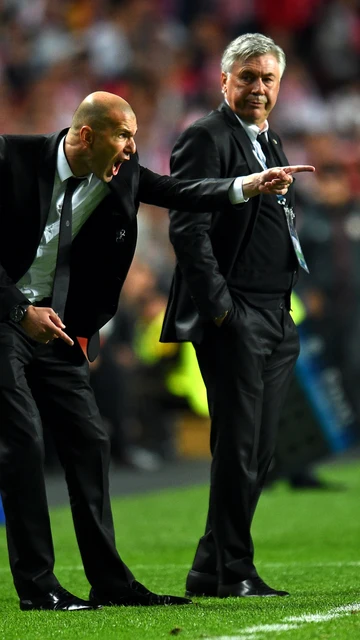 Zidane y Ancelotti, durante su etapa juntos en el Madrid