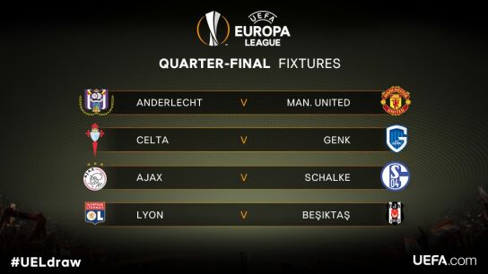Los cruces de cuartos de final de la Europa League