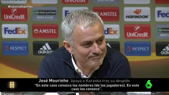 Frame 6.976666 de: Mourinho, sobre la destitución de Karanka: "Conozco el nombre de los jugadores que lo han echado" Frame 6.976666 de: Mourinho, sobre la destitución de Karanka: "Conozco el nombre de los jugadores que lo han echado"