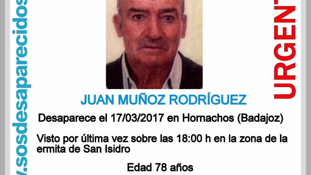 Buscan a un hombre de 78 años desaparecido en Hornachos, Badajoz Buscan a un hombre de 78 años desaparecido en Hornachos, Badajoz