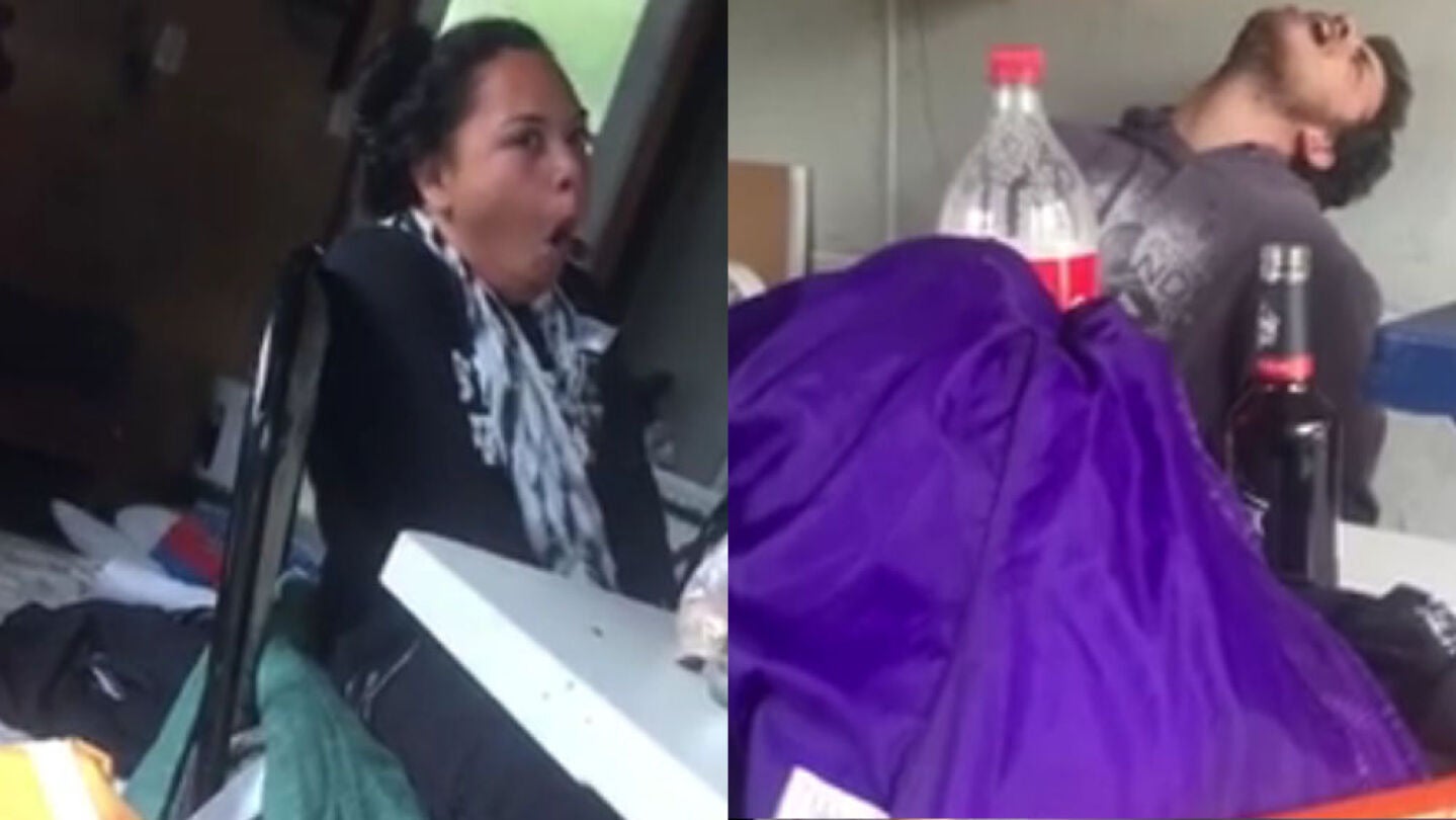 Pareja bajo los efectos de las drogas
