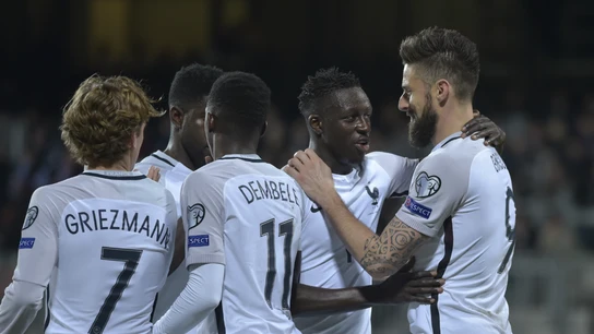 Francia celebra un gol Francia celebra un gol