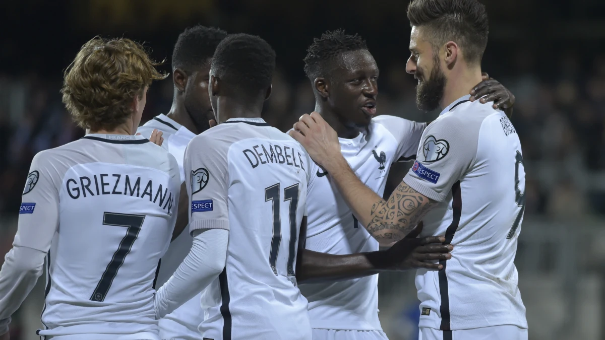Francia celebra un gol Francia celebra un gol