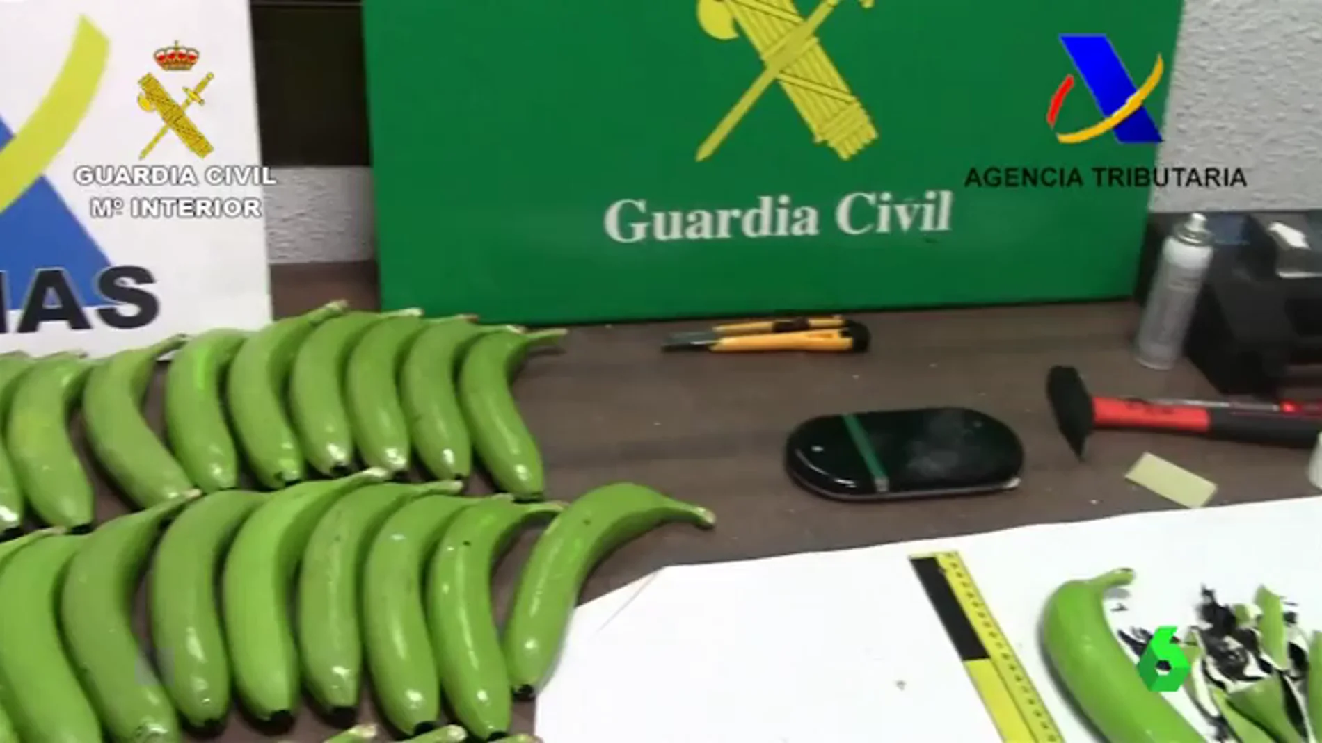 Desarticulada una red que introducía cocaína en España oculta dentro de bananas.