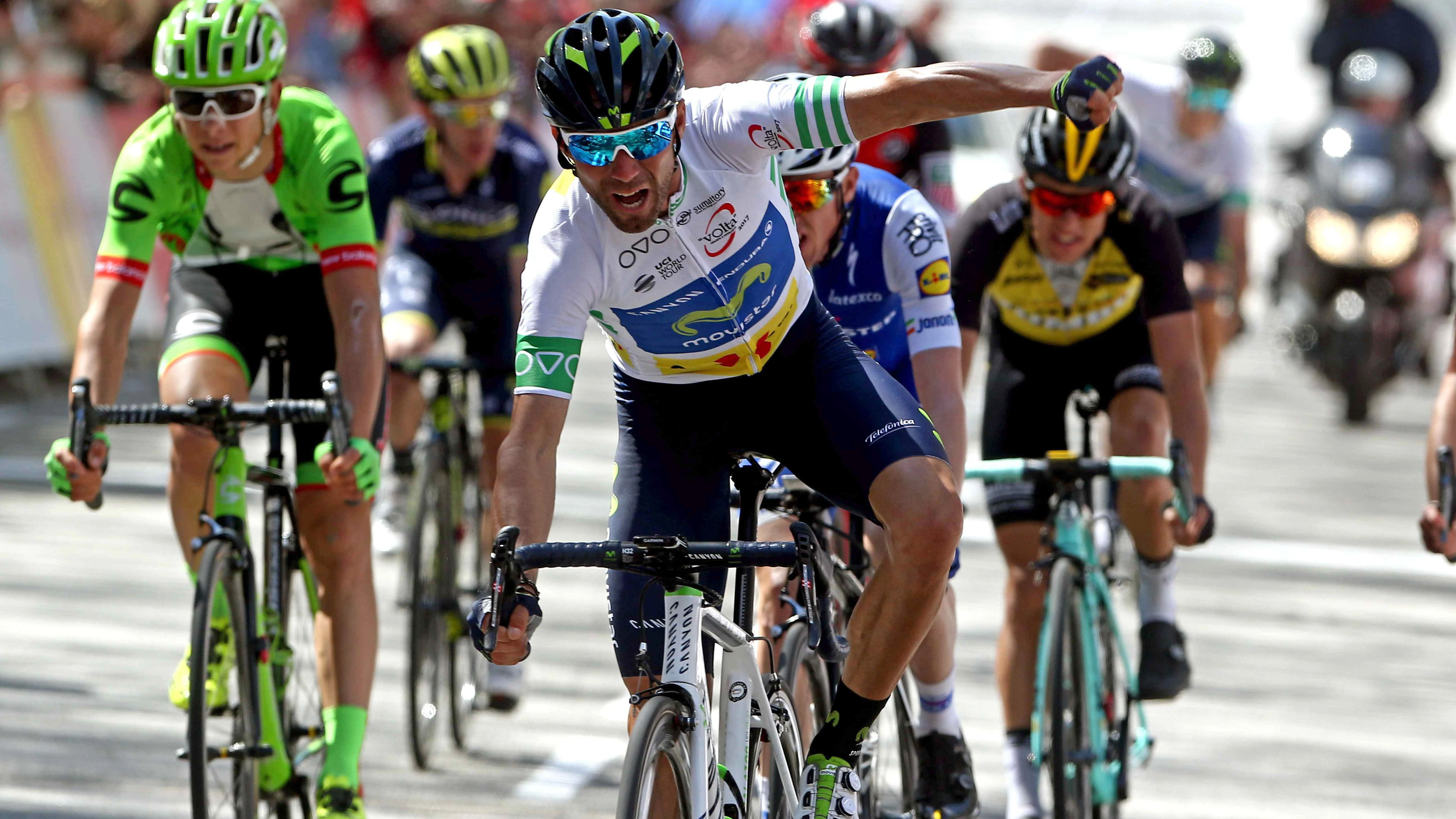 Valverde celebra su victoria en la Volta a Catalunya