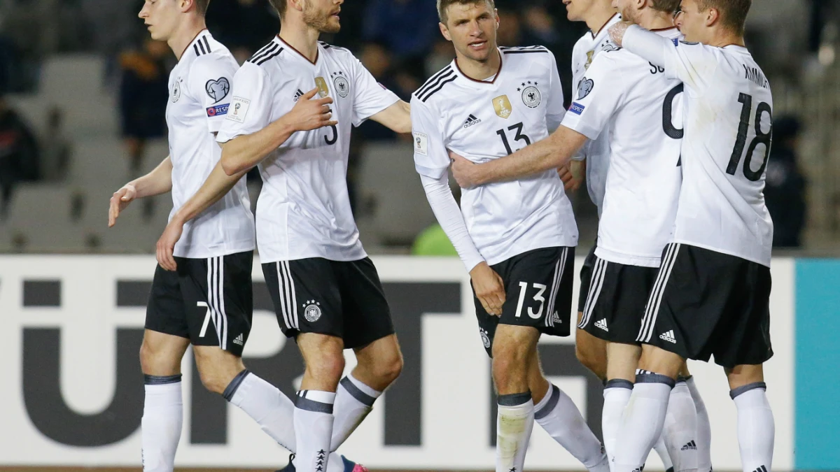 Alemania celebra un gol Alemania celebra un gol