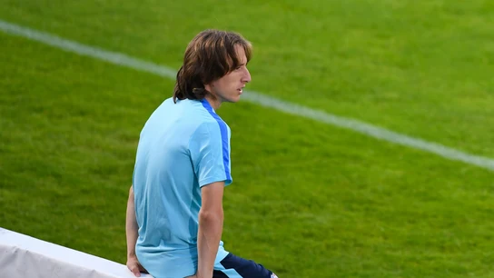 Modric, en un entrenamiento con Croacia Modric, en un entrenamiento con Croacia