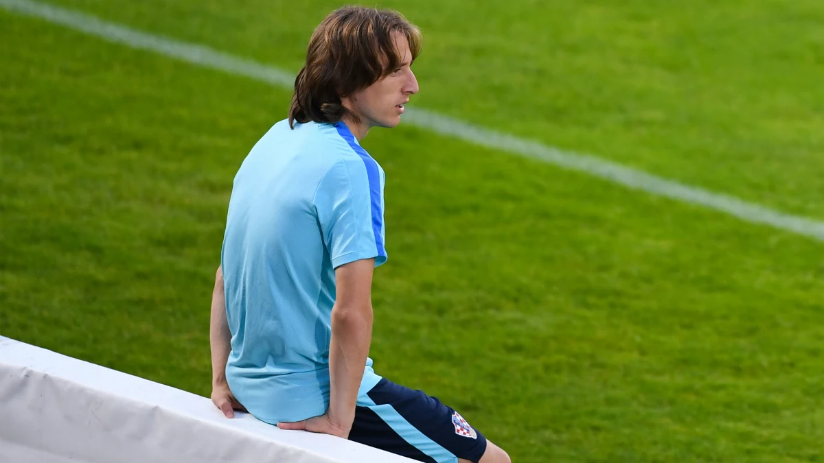 Modric, en un entrenamiento con Croacia