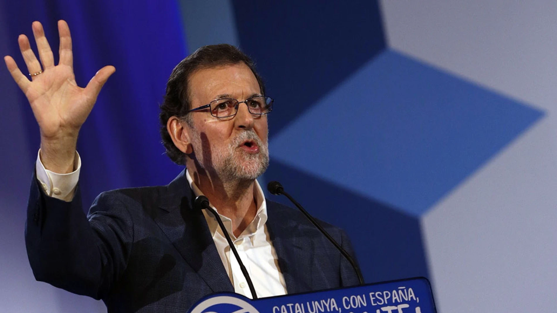 Mariano Rajoy en un congreso del PP catalán