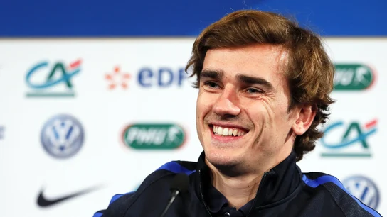 Antoine Griezmann durante la rueda de prensa Antoine Griezmann durante la rueda de prensa