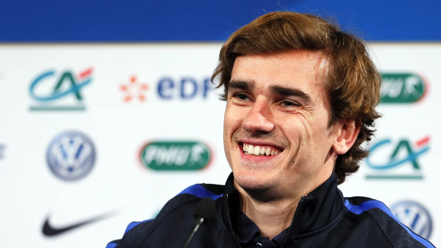 Antoine Griezmann durante la rueda de prensa Antoine Griezmann durante la rueda de prensa