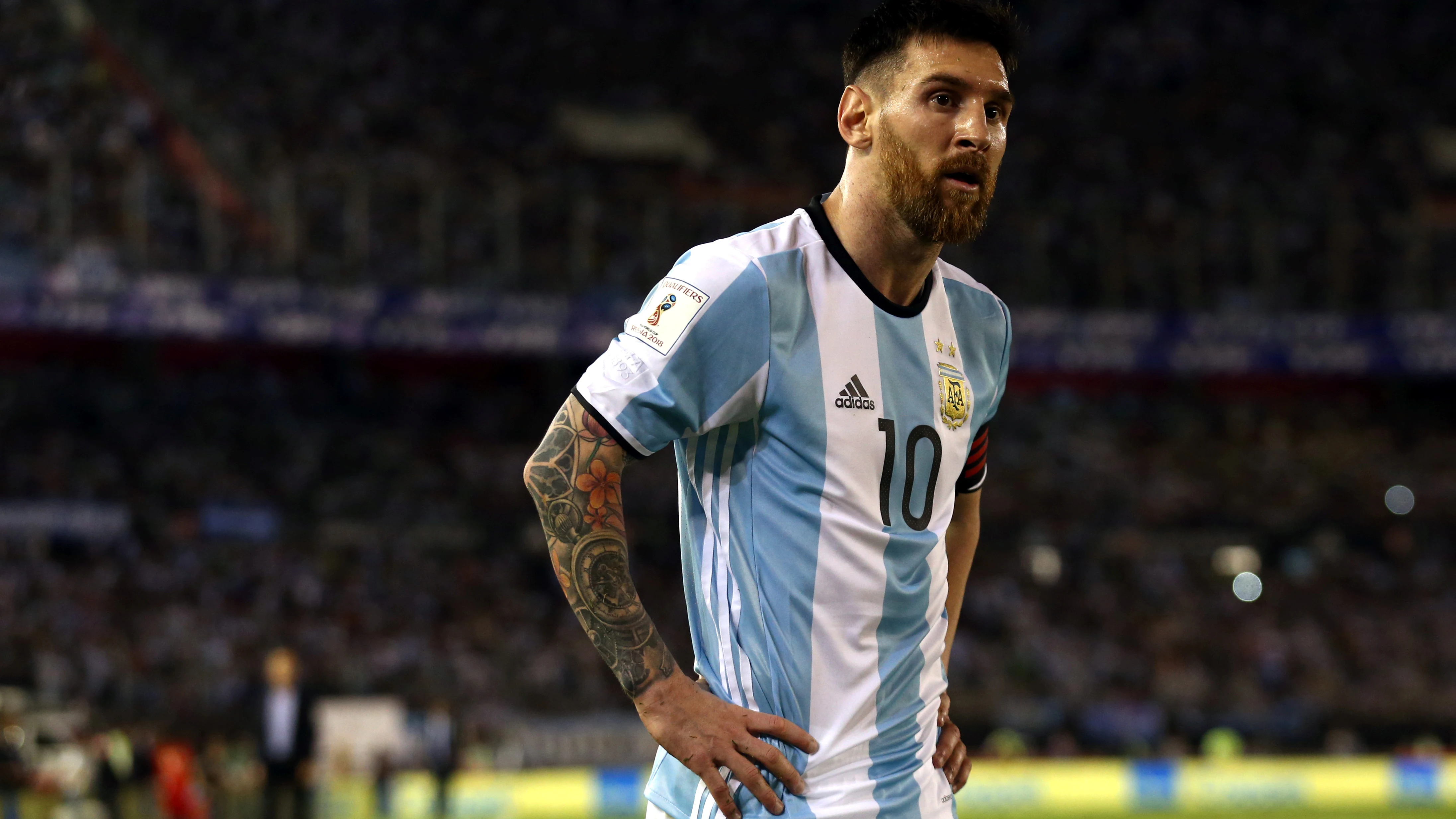 Leo Messi, durante el partido contra Chile