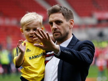 Jonathan Woodgate, antes de un partido del Middlesbrough Jonathan Woodgate, antes de un partido del Middlesbrough