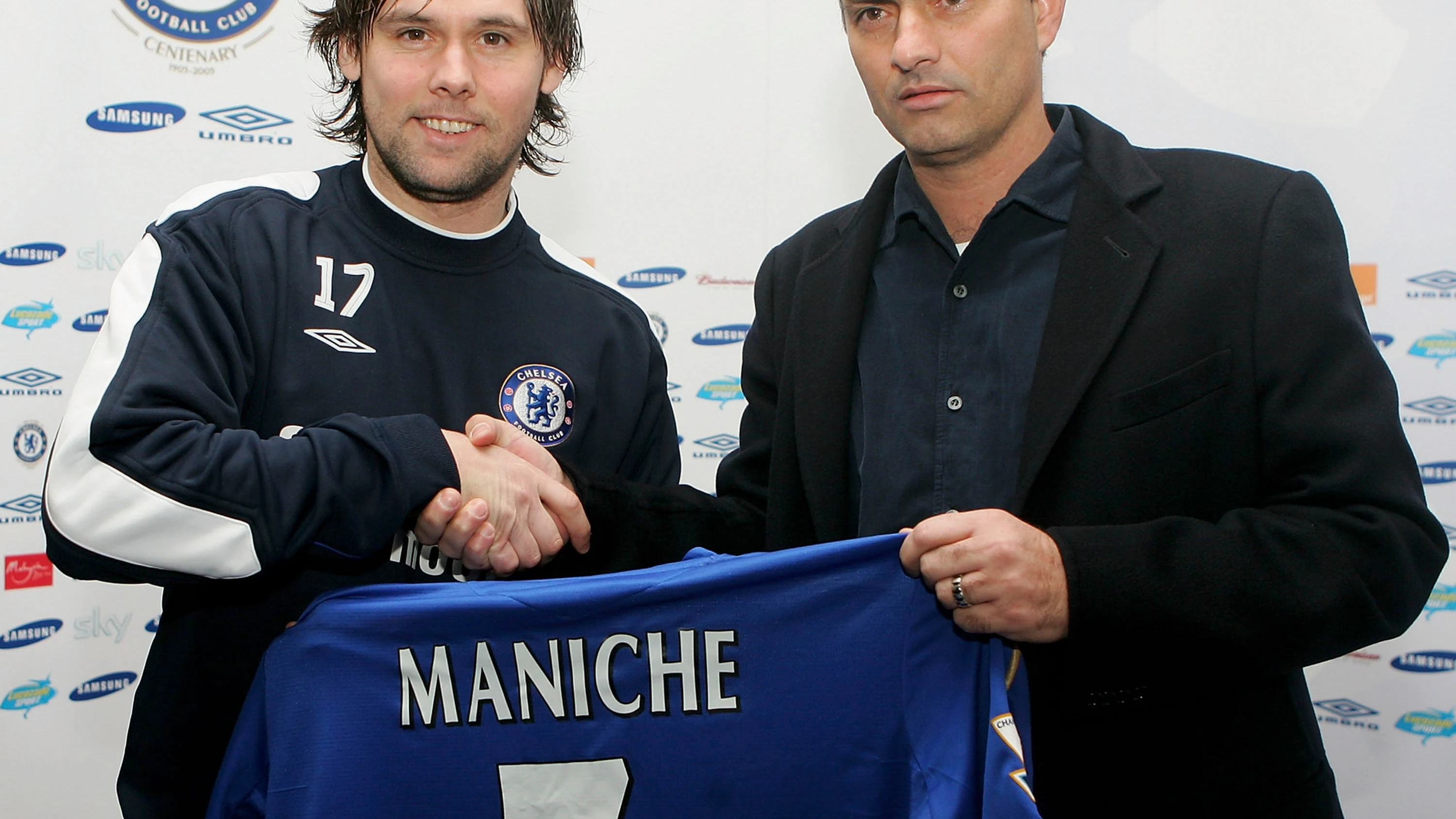 Maniche, con Mourinho en su presentación con el Chelsea