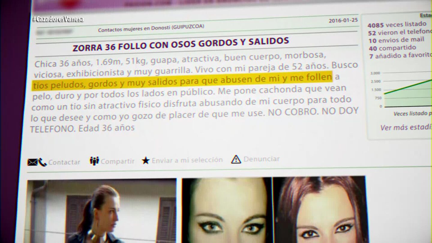 Los anuncios porno que un acosador publica en Internet de Vanesa