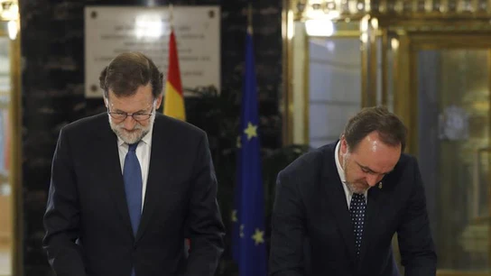 Rajoy y el presidente de UPN, Javier Esparza Rajoy y el presidente de UPN, Javier Esparza