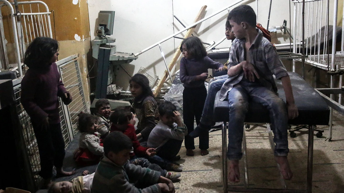 Niños afectados por el ataque químico en Siria Niños afectados por el supuesto ataque químico en Siria