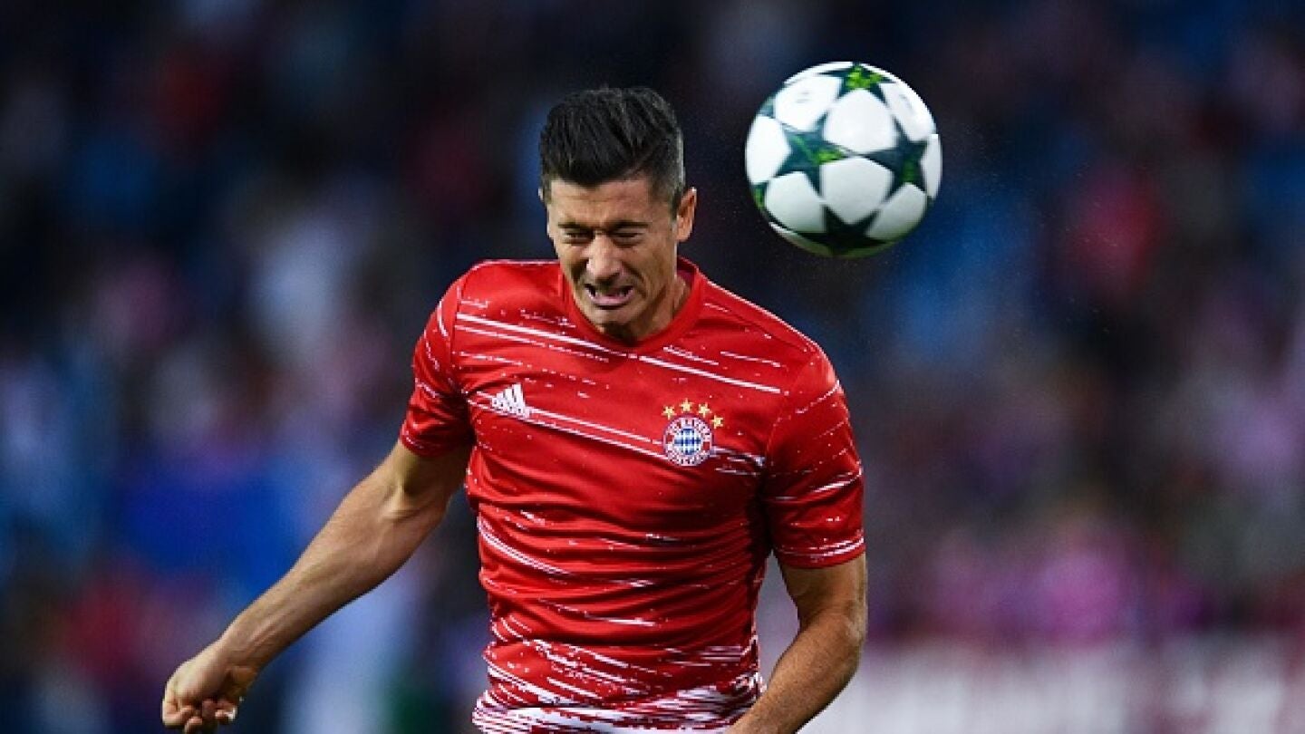Lewandowski en un entreamiento