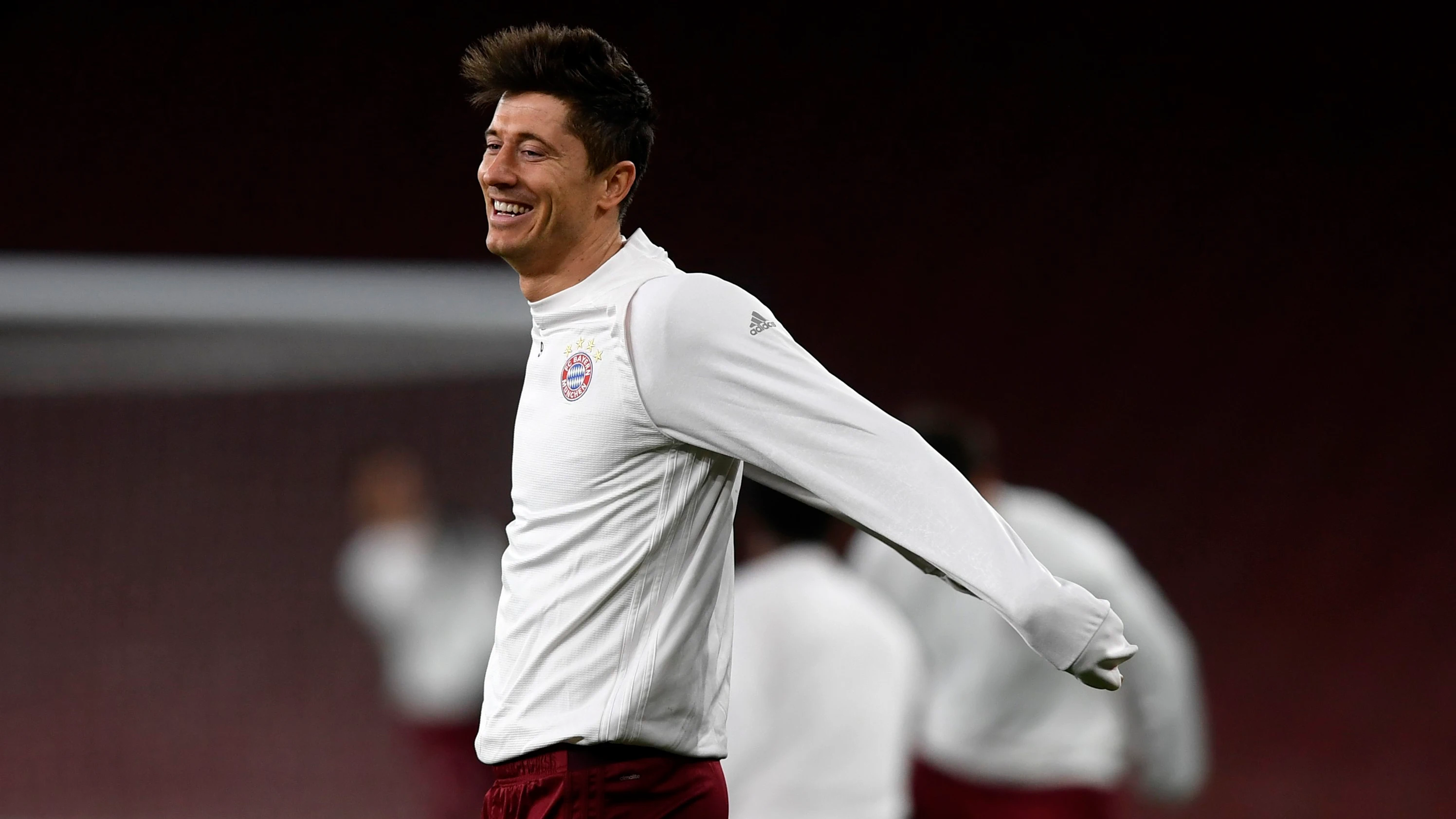 Lewandowski, en un entrenamiento del Bayern