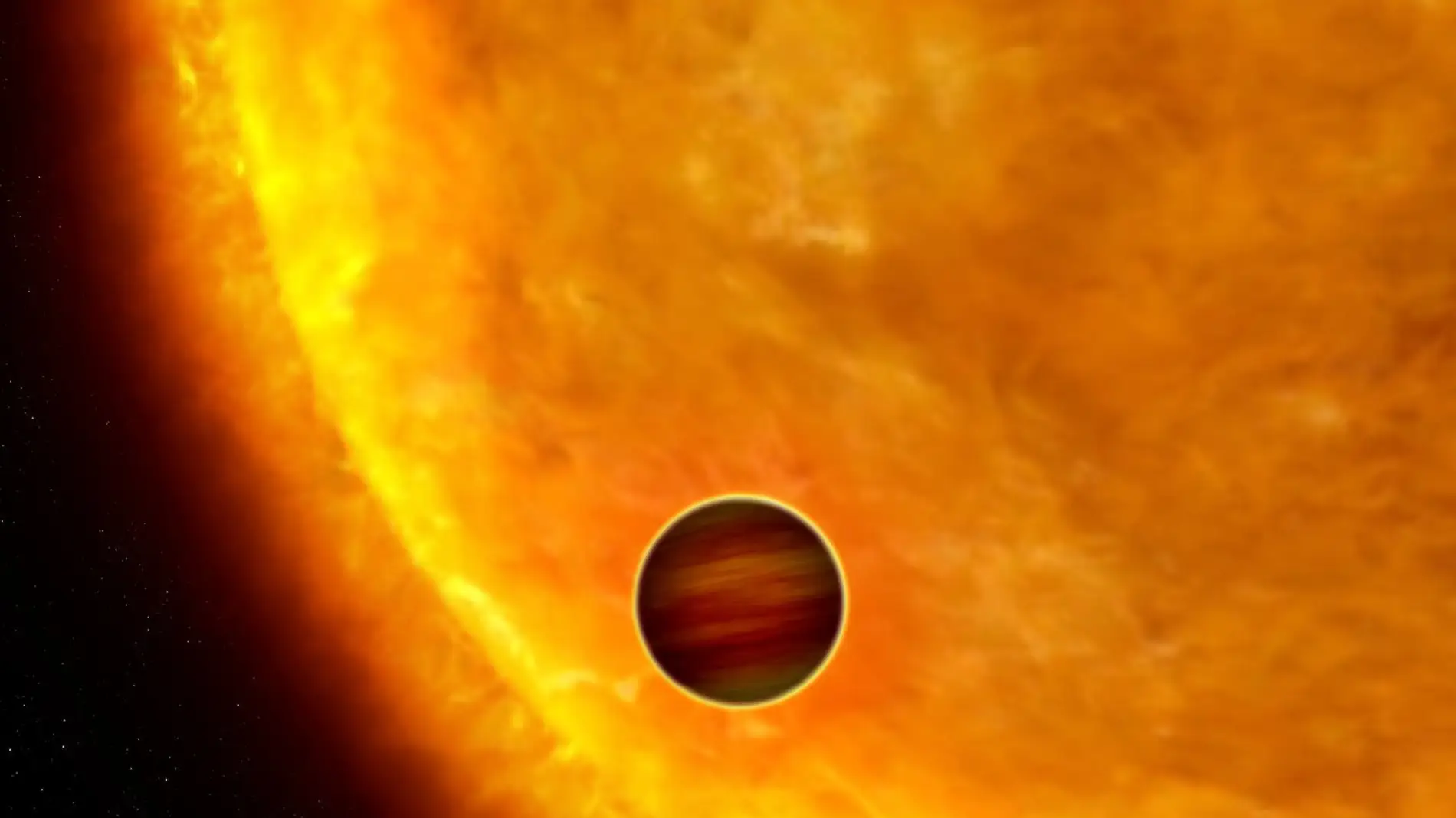 Representación artística de lo que podría ser el exoplaneta KELT-16b