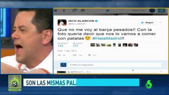 Frame 48.234943 de: As&iacute; respondi&oacute; Isco al Chiringuito de Jugones tras la pol&eacute;mica con la bolsa de patatas del Bar&ccedil;a
