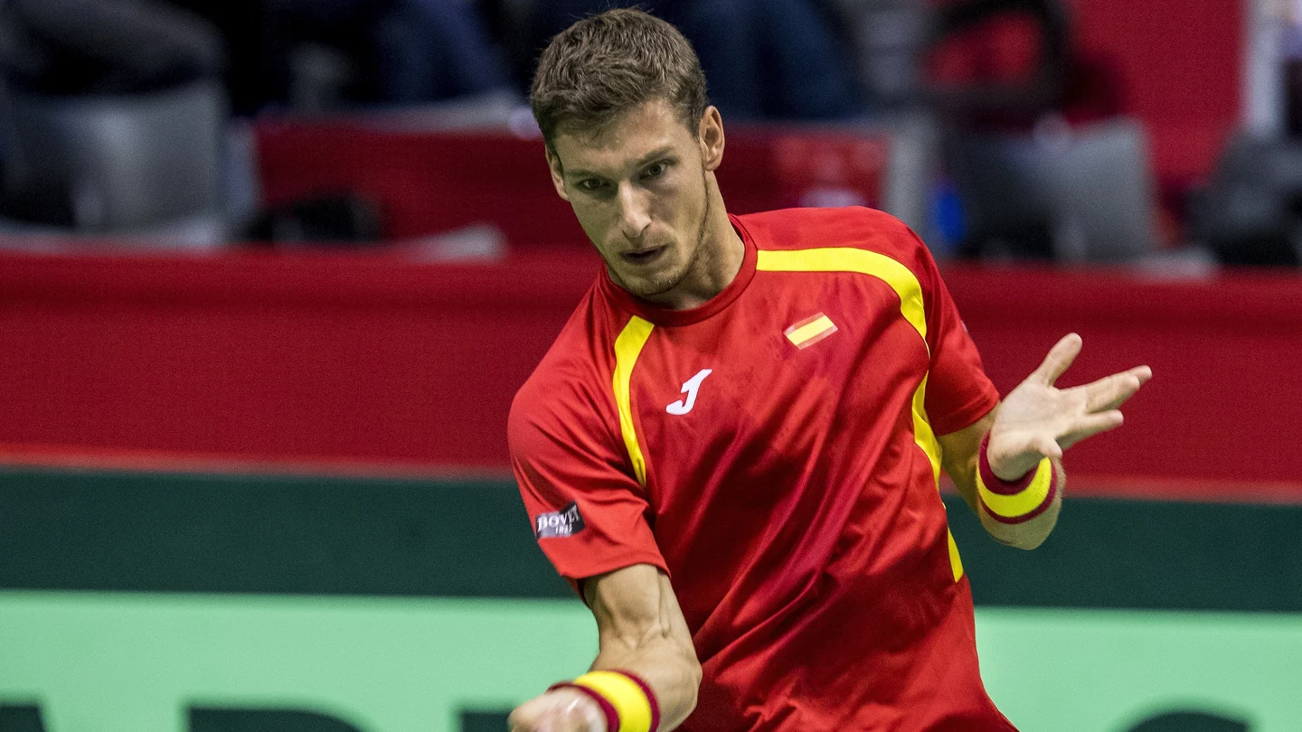 Pablo Carreño durante un partido de la Copa Davis Pablo Carreño durante un partido de la Copa Davis