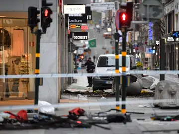 Vista de la zona en la que se produjo el atentado en el centro de Estocolmo