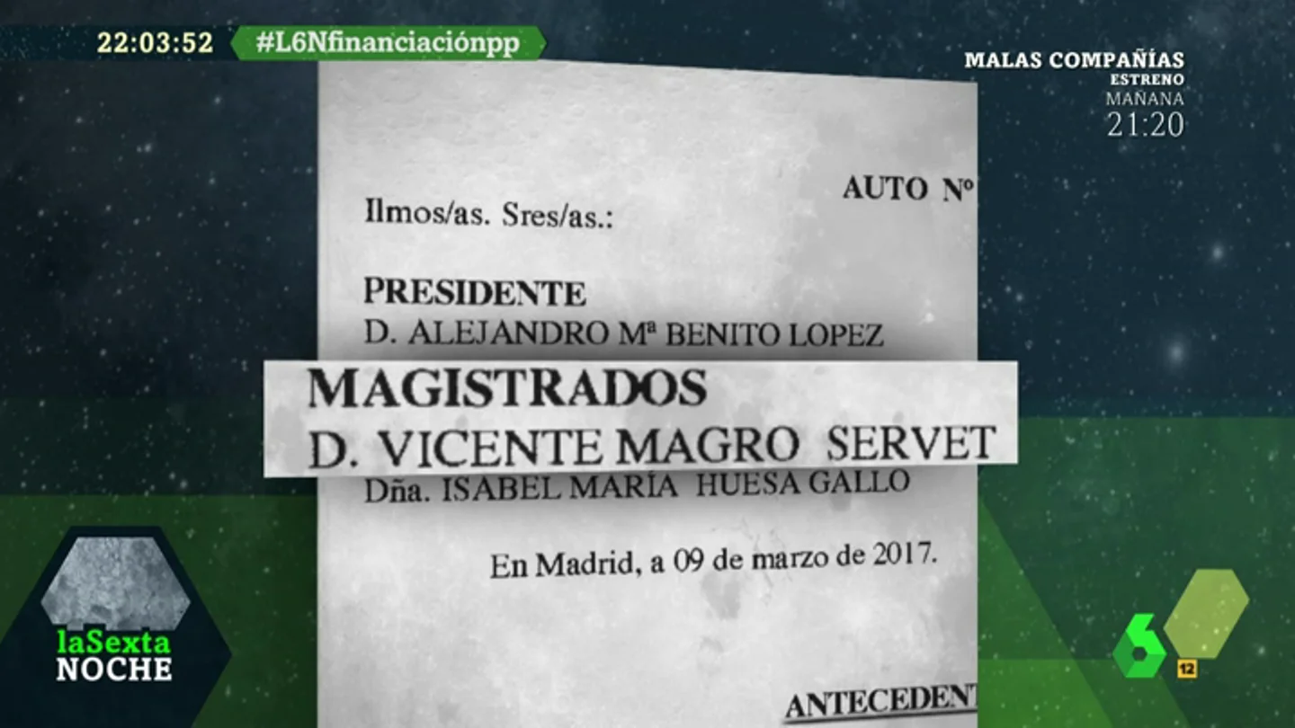Frame 11.872998 de: Uno de los magistrados a favor de la querella contra Wyoming y Dani Mateo fue senador independiente del PP en 1996 Frame 11.872998 de: Uno de los magistrados a favor de la querella contra Wyoming y Dani Mateo fue senador independiente del PP en 1996