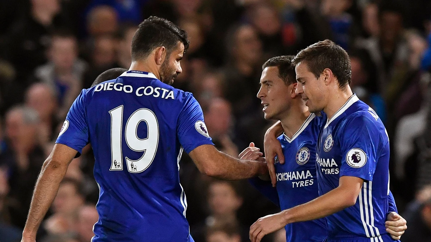 Los jugadores del Chelsea celebran un gol Los jugadores del Chelsea celebran un gol
