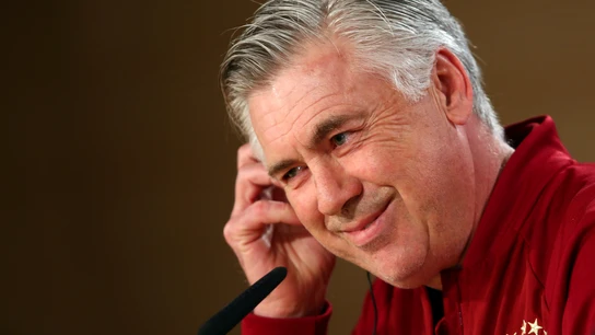 Carlo Ancelotti, sonriente durante su rueda de prensa Carlo Ancelotti, sonriente durante su rueda de prensa