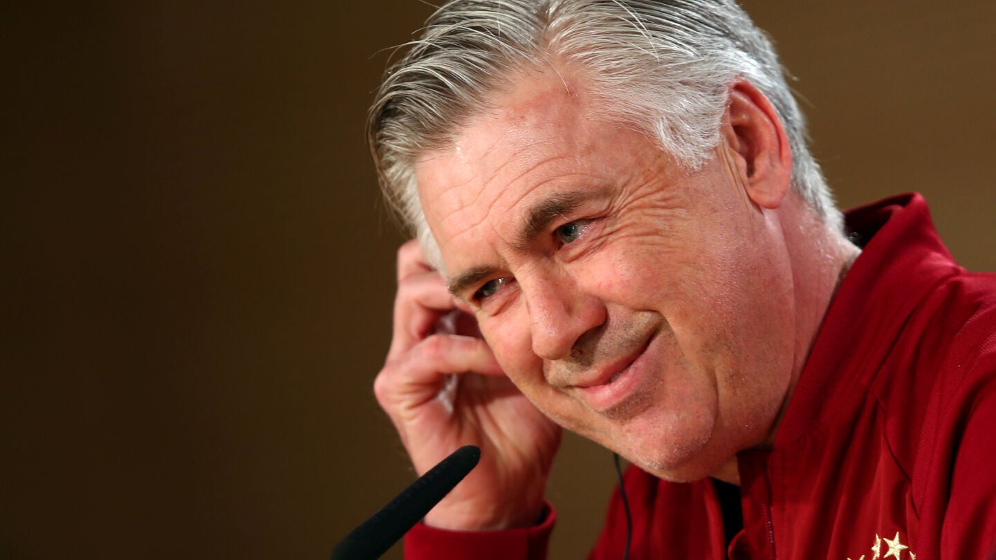 Carlo Ancelotti, sonriente durante su rueda de prensa