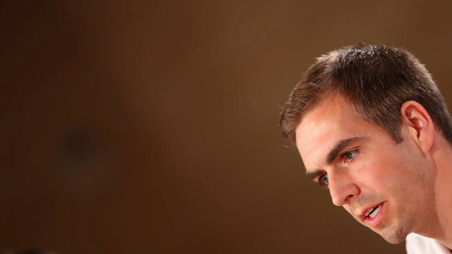 Lahm. durante la rueda de prensa Lahm. durante la rueda de prensa