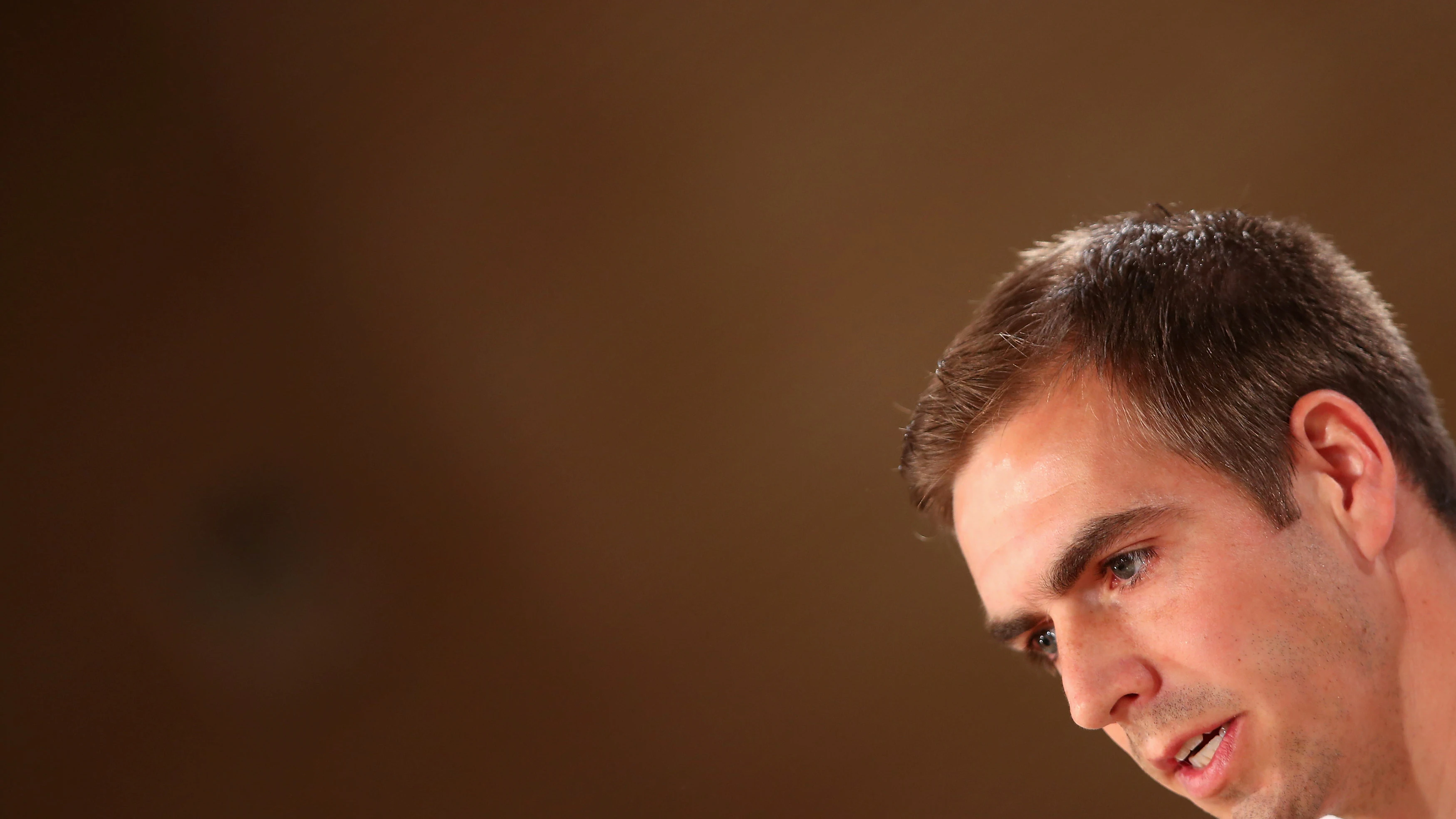 Lahm. durante la rueda de prensa Lahm. durante la rueda de prensa