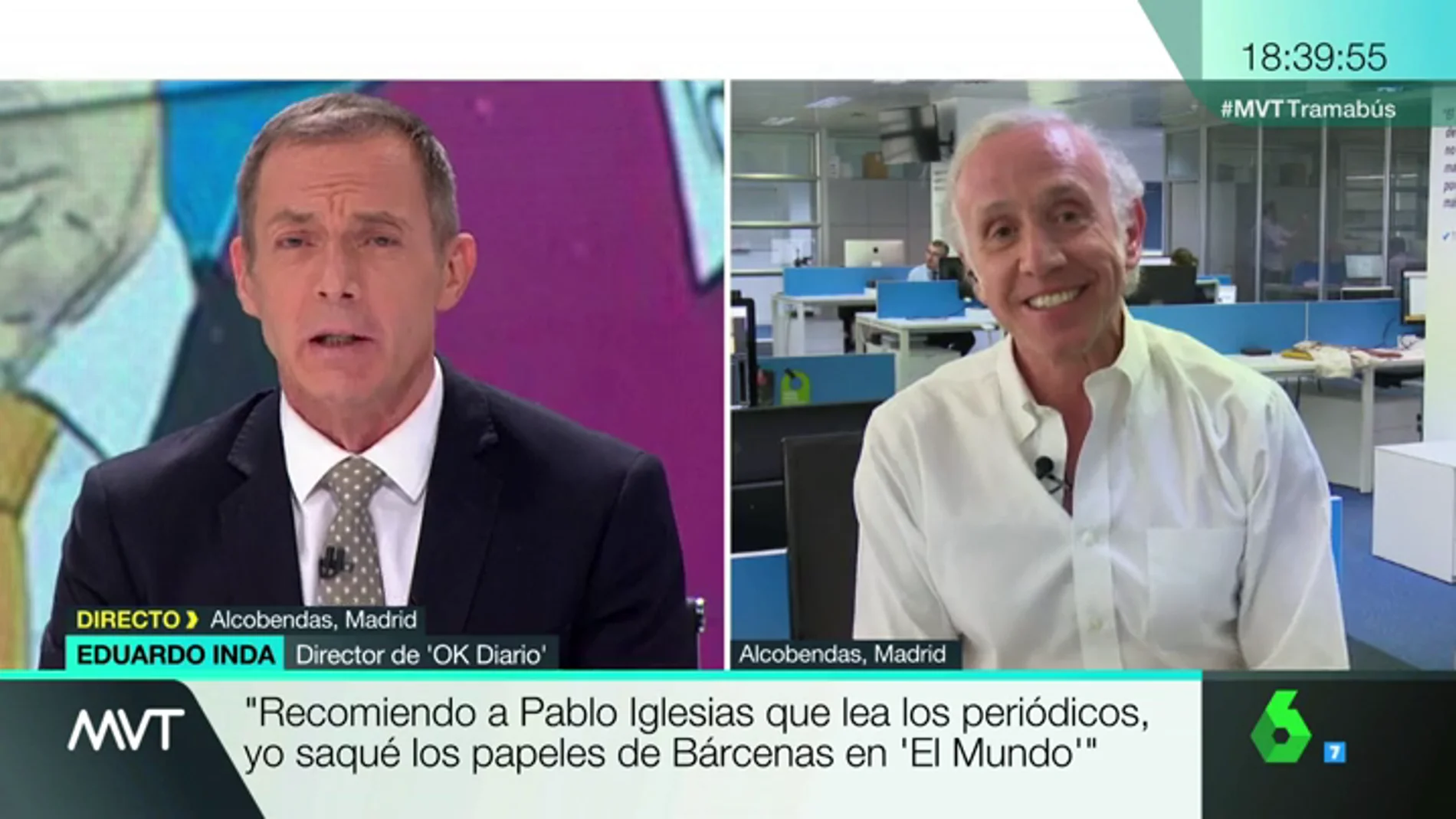 Frame 1.240943 de:  Inda, sobre el 'tramabús' de Podemos: "Metería a Iglesias, que se financia a través de Venezuela e Irán y tiene cuentas en paraísos fiscales"
