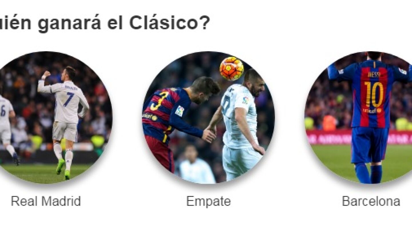 Encuesta sobre El Cl&aacute;sico entre Real Madrid y Barcelona