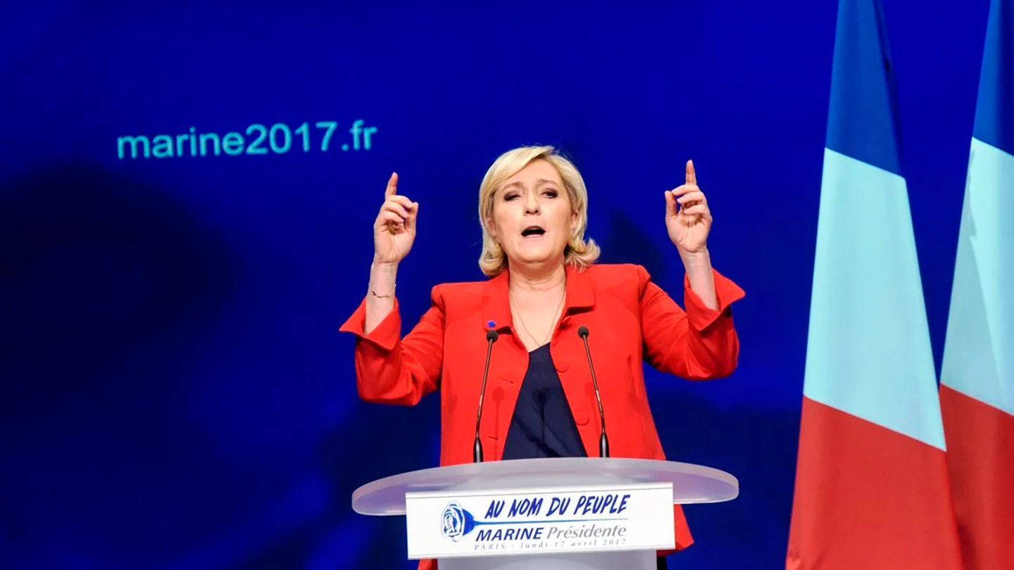 La líder y candidata del partido Frente Nacional, Marine Le Pen, da un discurso electoral La líder y candidata del partido Frente Nacional, Marine Le Pen, da un discurso electoral