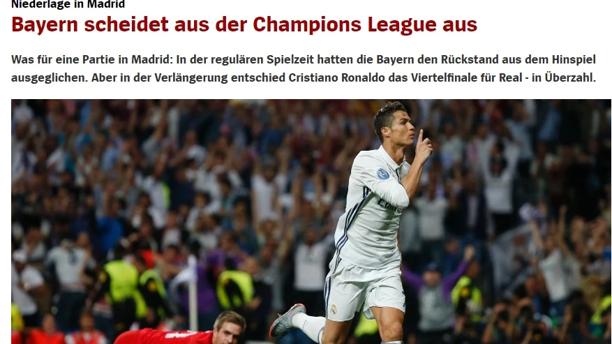 Portada de Der Spiegel tras el Madrid-Bayern
