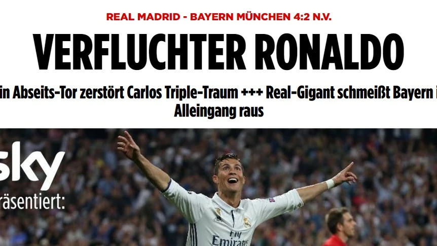 Portada de Bild tras el Madrid-Bayern Portada de Bild tras el Madrid-Bayern