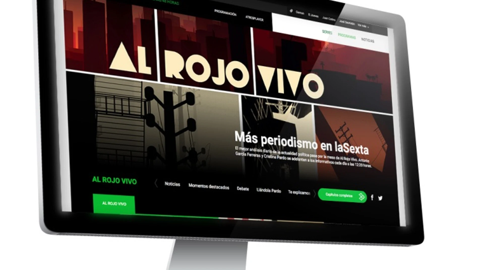 Imagen de la página web de Al Rojo Vivo