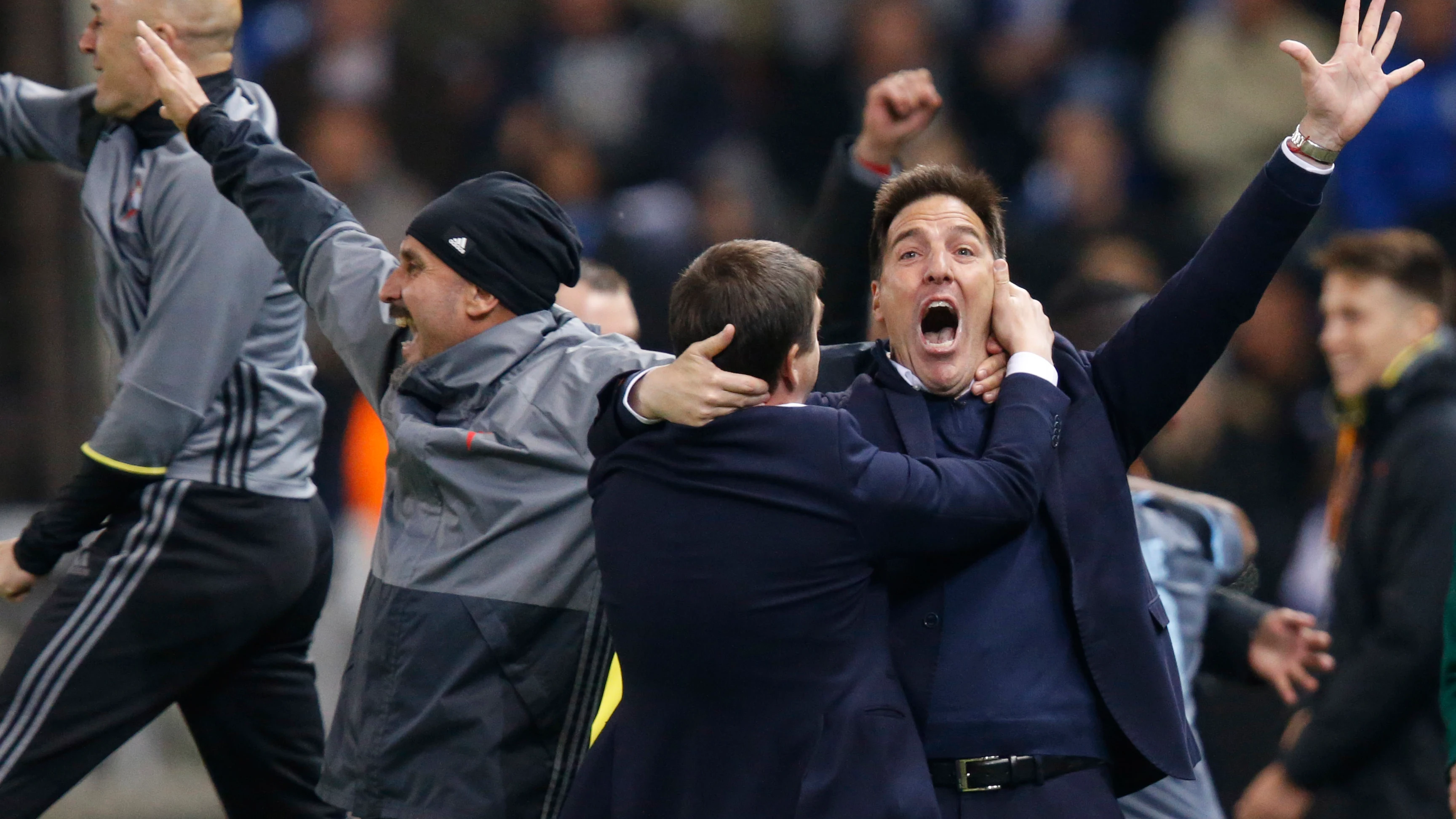 Berizzo celebra el pase del Celta de Vigo a semifinales de la Europa League