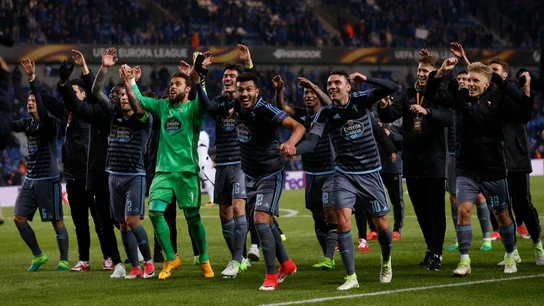 El Celta de Vigo celebra su pase a semifinales de la Europa League El Celta de Vigo celebra su pase a semifinales de la Europa League
